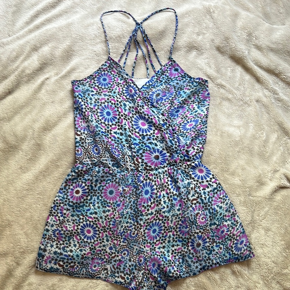 Urban Outfitters Blue Romper with Racerback Detail and Pockets!!